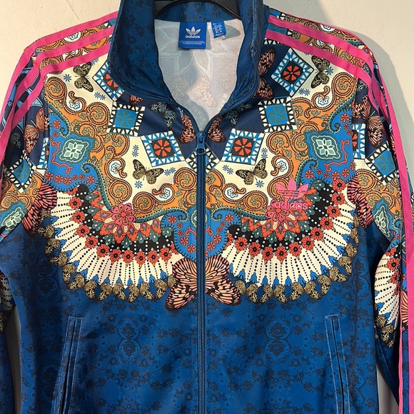 ADIDAS Originals x Farm Rio Butterfly Mosaic Track Zip Jacket women size Large - Picture 8 of 12